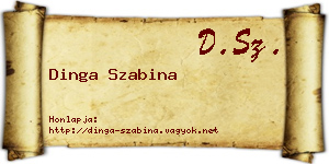 Dinga Szabina névjegykártya