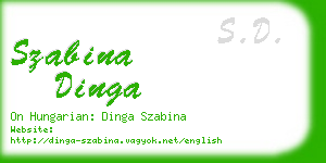 szabina dinga business card